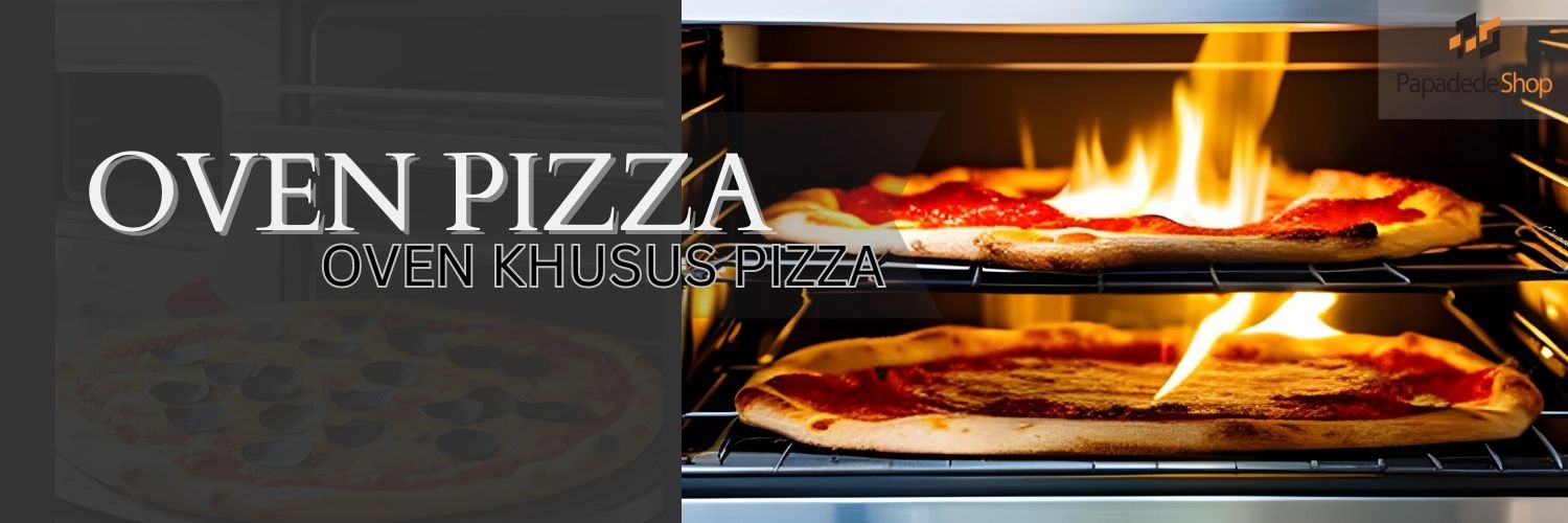oven pizza, sebuah peralatan dapur khusus untuk memanggang pizza dengan hasil yang sempurna. Dilengkapi dengan pintu kaca, rak penyimpanan, dan sistem kontrol suhu digital. Cocok untuk digunakan di restoran, kafe, atau bahkan rumah