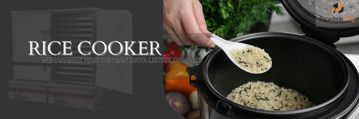 Rice cooker berukuran kompak dengan tombol pengaturan suhu dan timer