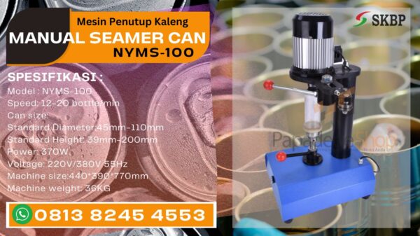 jual mesin seamer manual, mesin penutup kaleng nyms 100