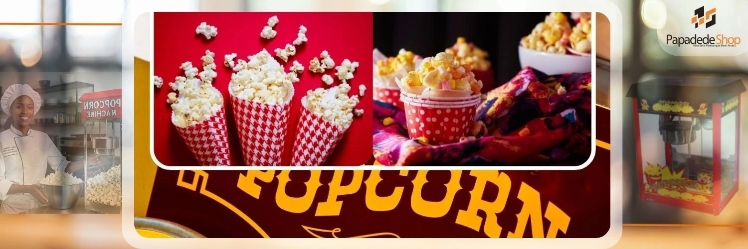 Jual Mesin pembuat popcorn elektrik Papadedeshop untuk usaha camilan rumahan