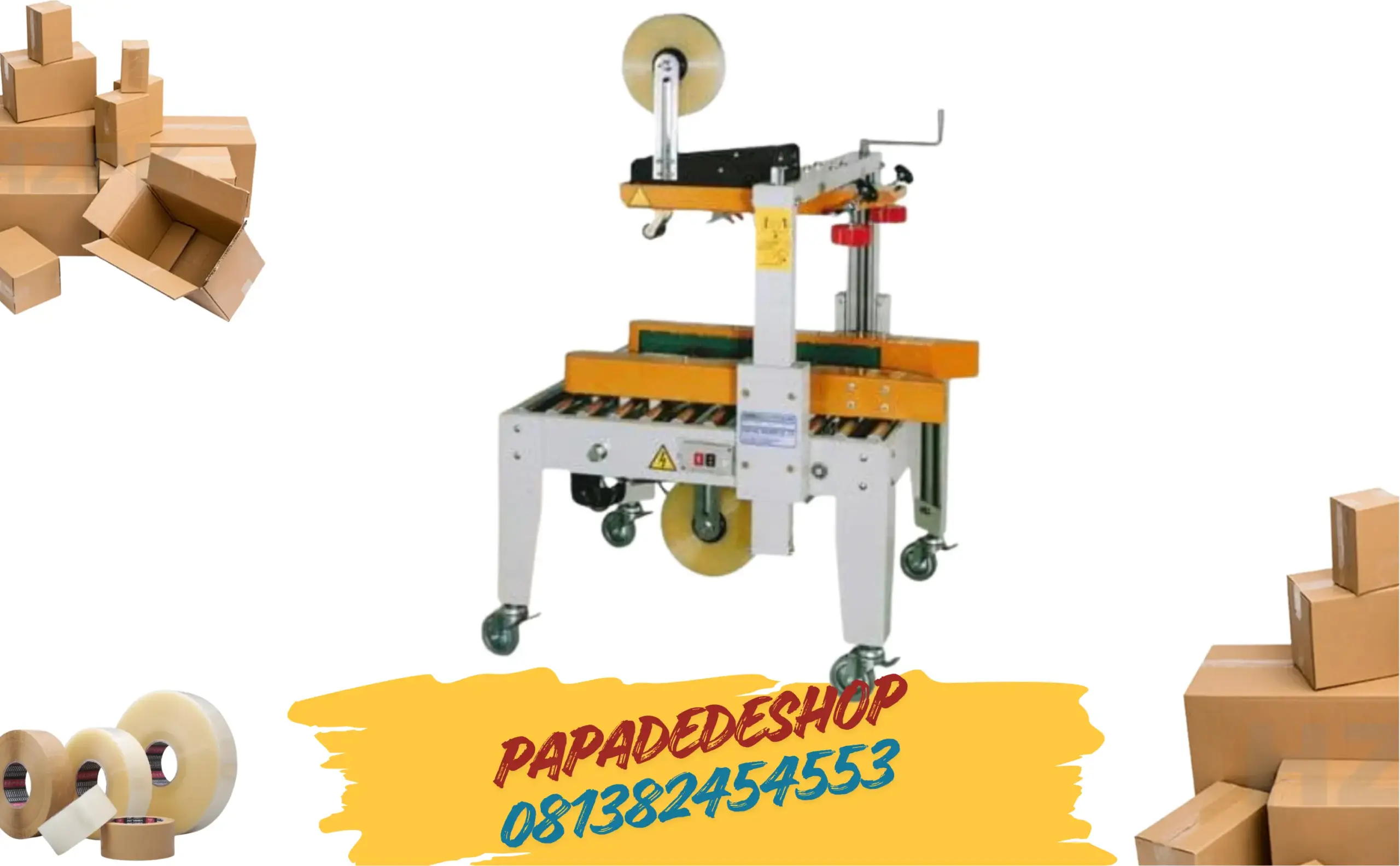 Jual Mesin Carton Sealer Lakban Kardus Pita Penyegel Kotak Karton Auto Uniform Carton Sealer Side Belt Drive EC-701WS