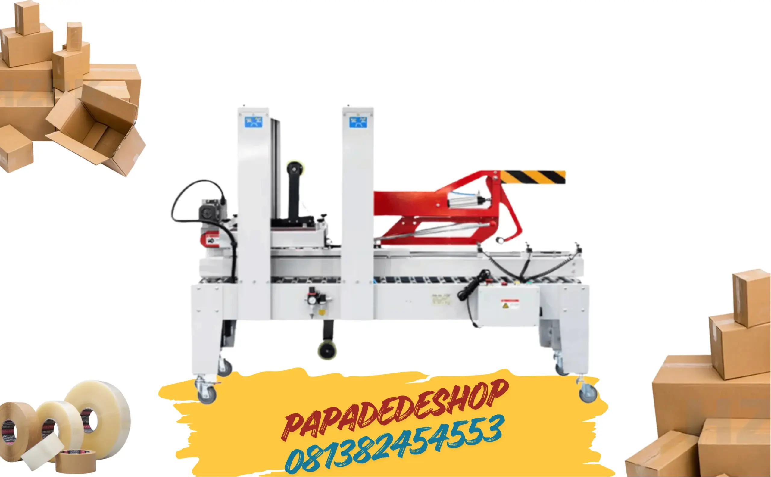 Jual Mesin Carton Sealer Lakban Kardus Pita Penyegel Kotak Karton Flap Otomatis FXJ-5050ZB.