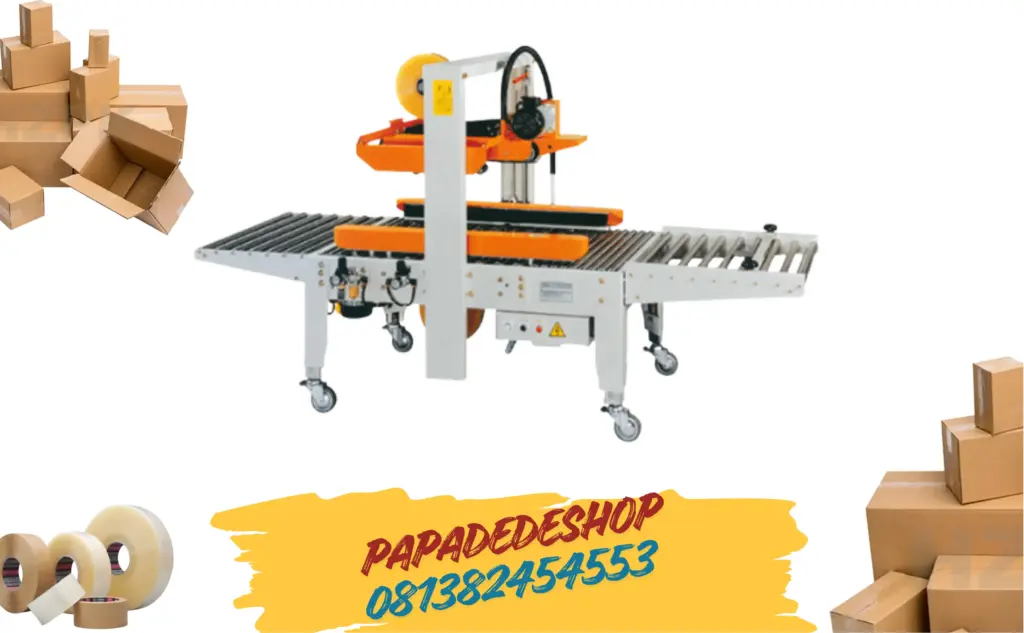Jual Mesin Carton Sealer Lakban Kardus Pita Penyegel Kotak Karton Fully Auto Random Carton Sealer EC-702A