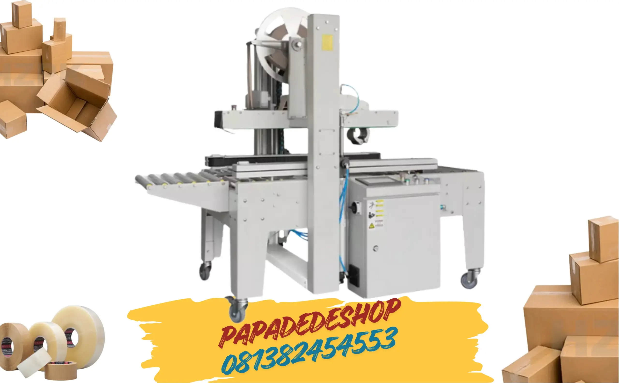 Jual Mesin Carton Sealer Lakban Kardus Pita Penyegel Kotak Karton Pneumatic Water Actived Tape Carton Sealing Machine HCS-55AW