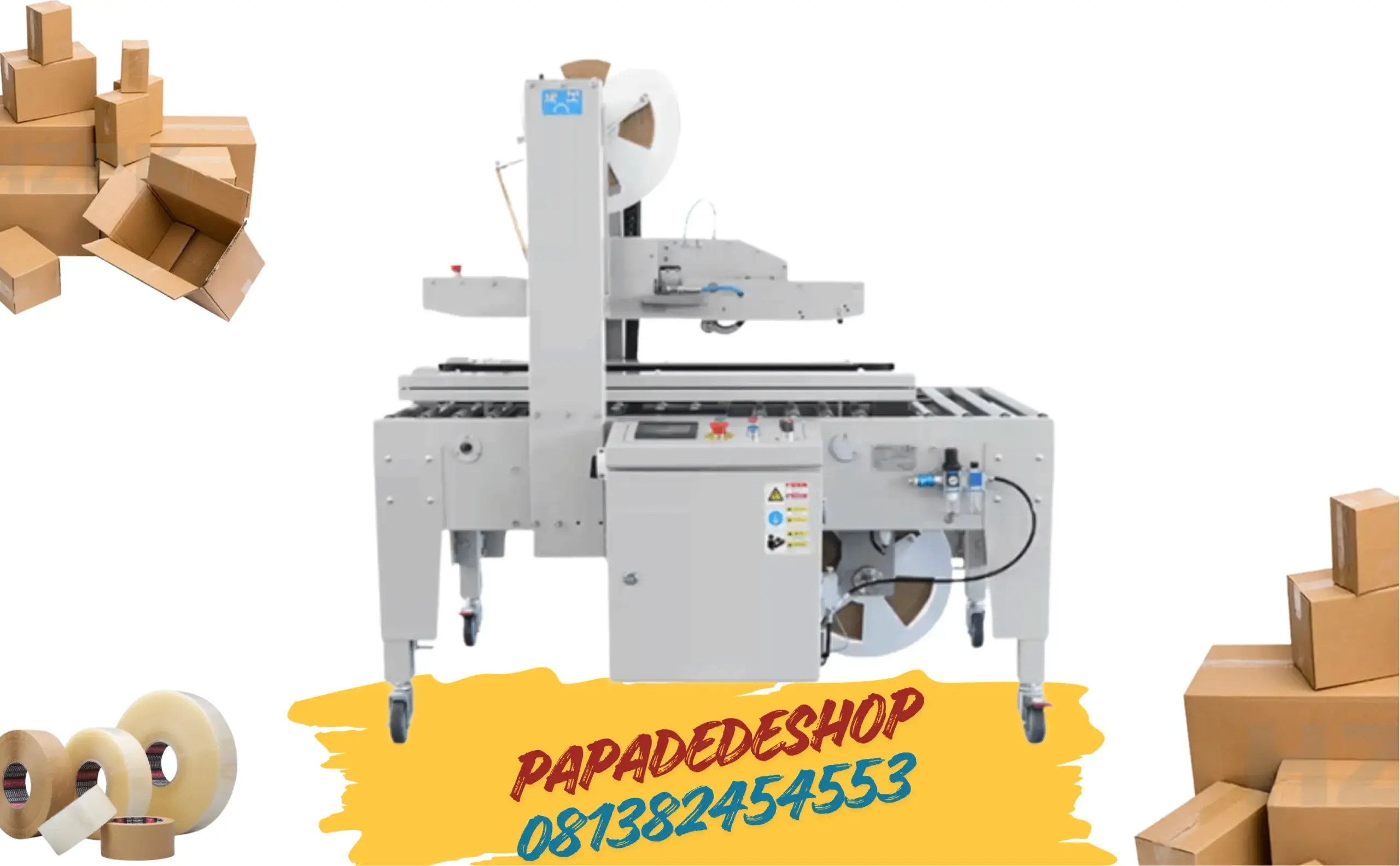 Jual-Mesin-Carton-Sealer-Lakban-Kardus-Semi-Automatic-Water-Activated-Kraft-Paper-Tape-Carton-Case-Sealer-Packing-Machine-FXW-6050