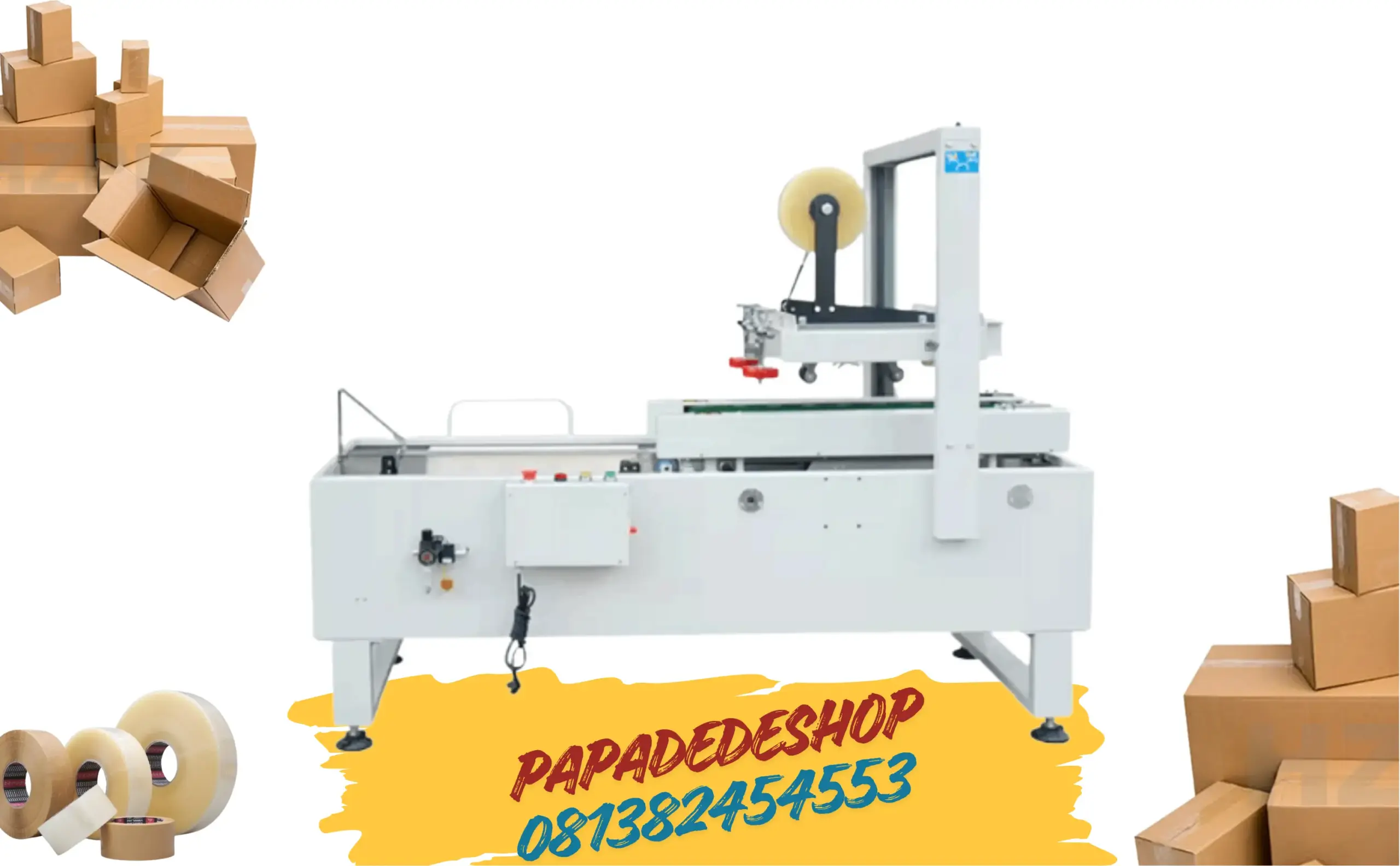 Jual-Mesin-Penyegel-Karton-Lipat-Otomatis-Mesin-Penyegel-Karton-Pita-Semi-Otomatis-dengan-Fungsi-Penyegelan-Atas-dan-Bawah-DZF-5050A