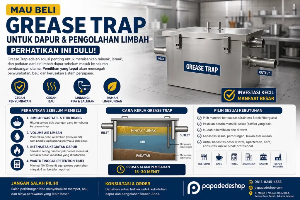 Mau Beli Grease Trap untuk Pengolahan Limbah Dapur? Perhatikan Ini Dulu!
