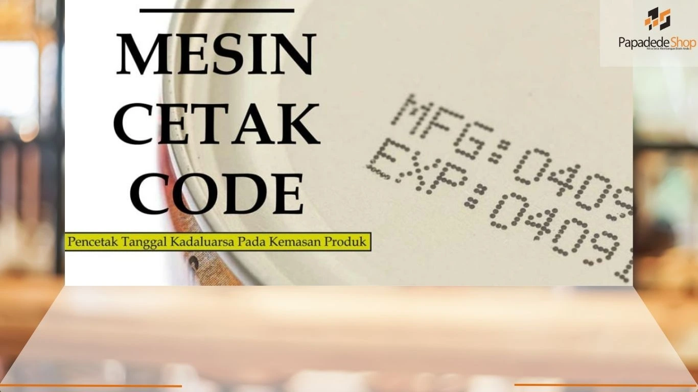 Mesin expired date otomatis Papadedeshop Indonesia mencetak tanggal kadaluarsa pada kemasan di Jakarta