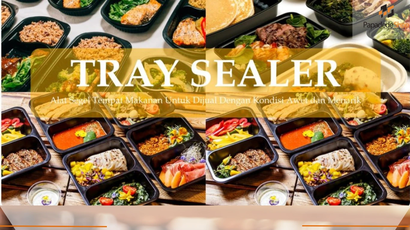 Mesin Tray Sealer otomatis untuk kemasan makanan higienis dari PAPADEDESHOP Indonesia di jakarta