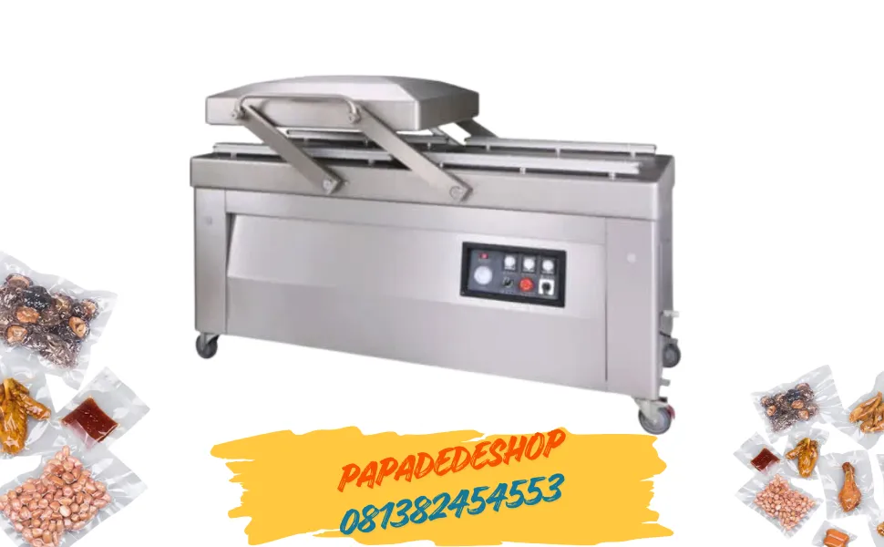 Jual Mesin Vacuum Sealer Pengemas otomatis Double Chamber Plastic Vacuum Sealer Packing Machine with Gas HVC-720/2SB