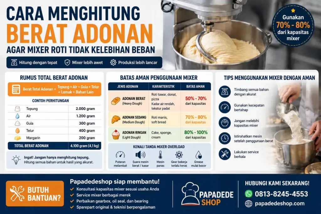 Cara Menghitung Berat Adonan yang Tepat Agar Mixer Roti Tidak Kelebihan Beban