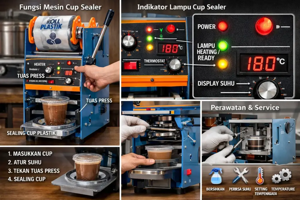 Panduan Lengkap Penggunaan Mesin Cup Sealer: Fungsi, Cara Pakai, dan Arti Indikator Lampu