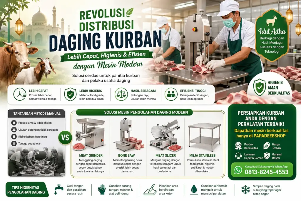 Revolusi Distribusi Daging Kurban: Solusi Mesin Modern Agar Proses Idul Adha Lebih Cepat, Higienis & Efisien