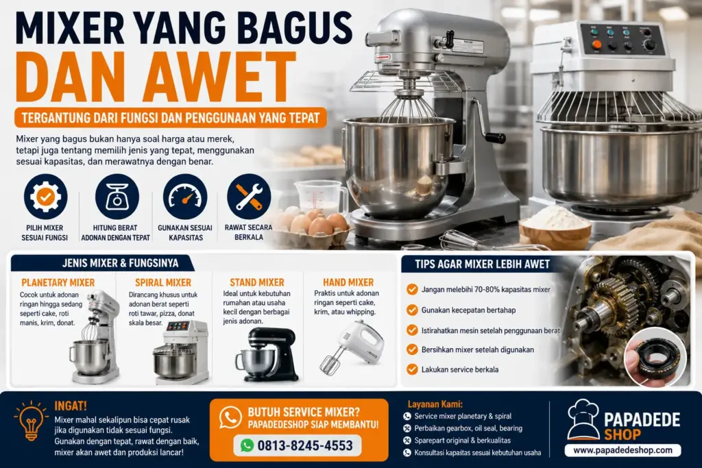 Pahami Sebelum Membeli Mixer yang Bagus dan Awet Tergantung dari Fungsi dan Penggunaan yang Tepat