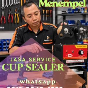 jasa service perbaikan mesin cup sealer press gelas tidak mau panas dan nempel tempat di jakarta