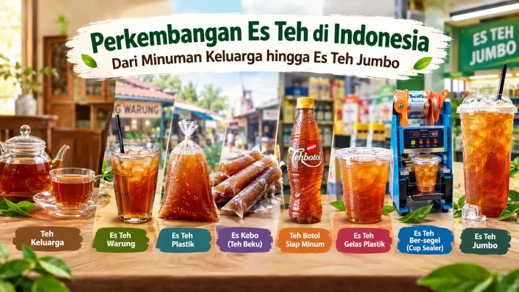 Perkembangan es teh di Indonesia dari minuman keluarga hingga es teh cup jumbo